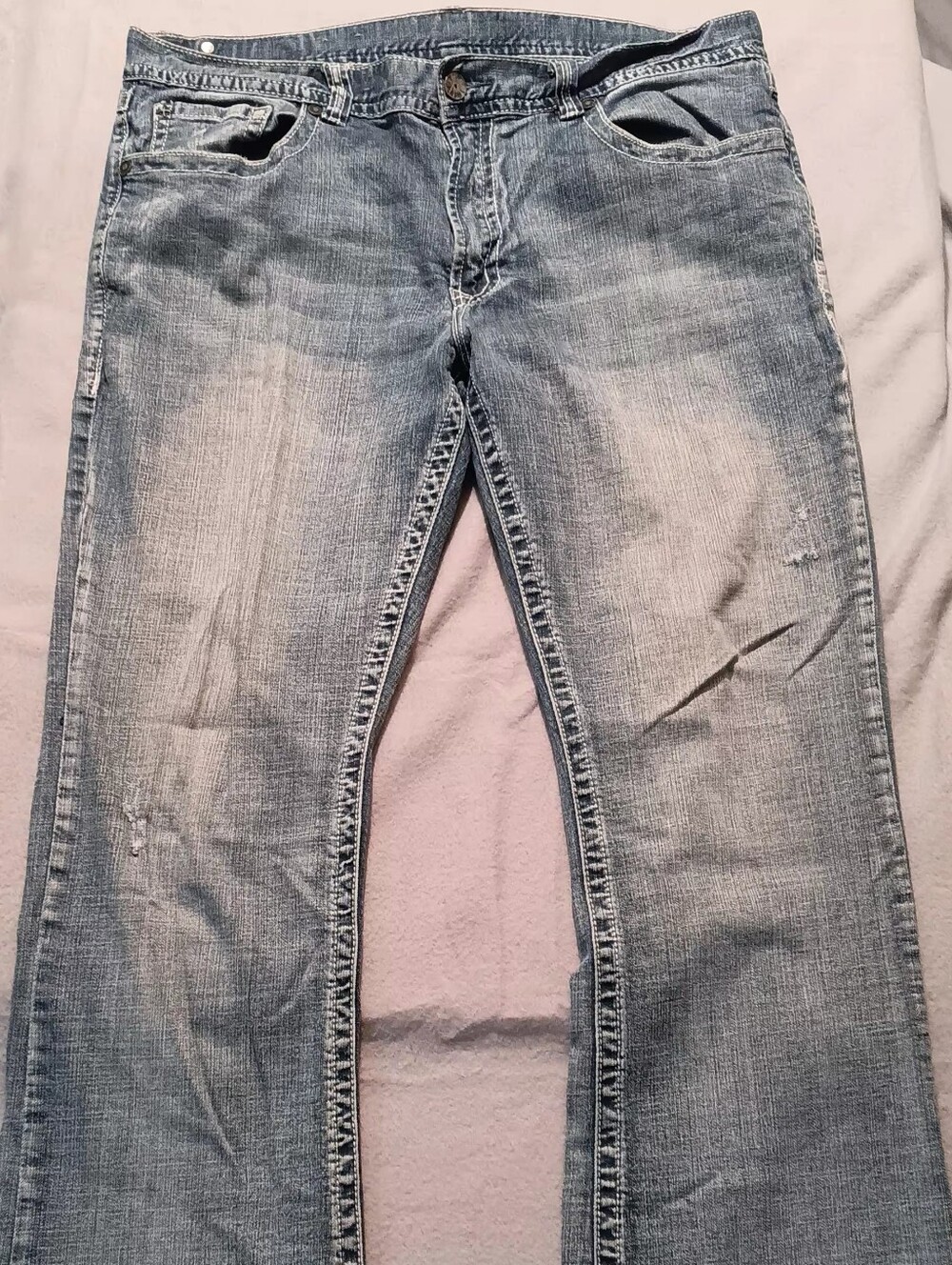 Tk Axel Weston Men's Light Blue Bootcut Jeans - Faded Wash Size 38x32.